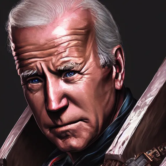 Image similar to joe biden as doa 6 character, d & d, fantasy, highly detailed, digital art, trending on artstation, smooth, sharp focus, illustration, art by peter tang and artgem