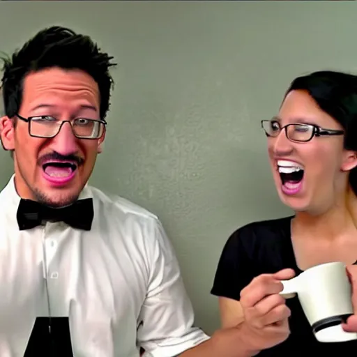 Prompt: markiplier yelling at a toast