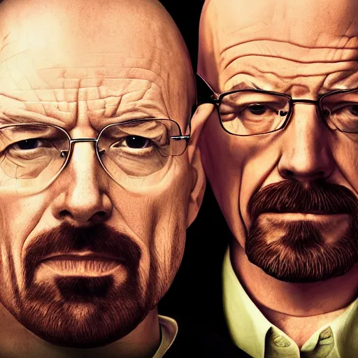 Image similar to andrew tate and walter white, basic photo, realistic, intricate, 8 k.