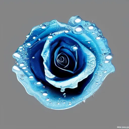 Prompt: rose made of water, rose, water, water rose, realistic