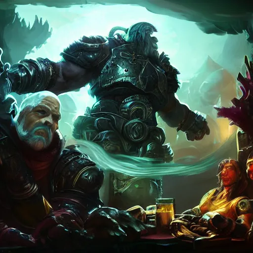 Prompt: bill cosby mixing potions, alchemist, league of legends amazing splashscreen artwork, gears of war, splash art, natural light, elegant, photorealistic facial features, intricate, fantasy, detailed face, atmospheric lighting, anamorphic lens flare, cinematic lighting, league of legends splash art, hd wallpaper, ultra high details by greg rutkowski