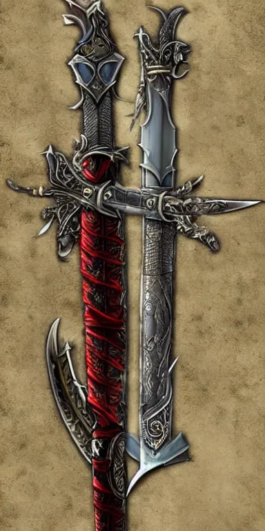 Image similar to warrior sword blade, war theme sword blade, fantasy sword of warrior, armored sword blade, fiery coloring, epic fantasy style art, fantasy epic digital art, epic fantasy weapon art