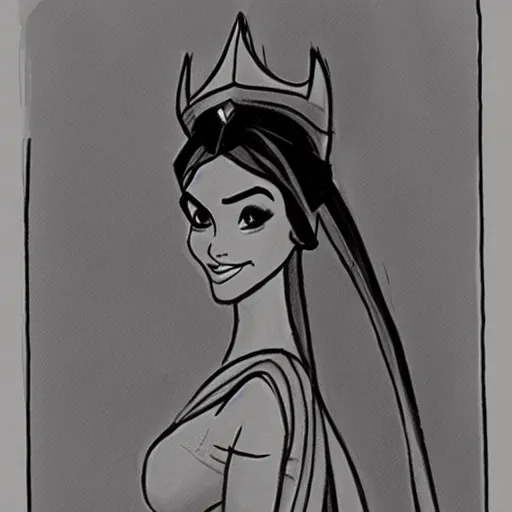 Image similar to milt kahl sketch of victoria justice as princess padme from star wars episode 3