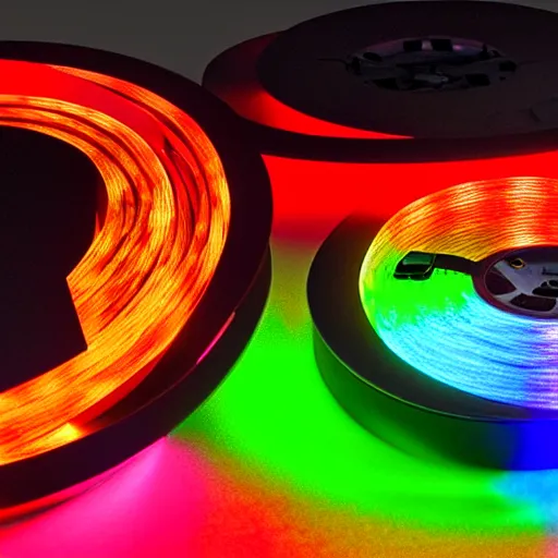 Image similar to cob led tape, colourful, product render, 8 k, ledspace, ultraleds, unreal engine,