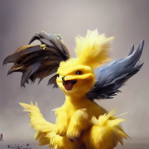 Prompt: expressive oil painting of ( ( ( rooster ) ) ) pikachu chimera, by jean - baptiste monge, octane render by yoshitaka amano, by greg rutkowski, by artgerm