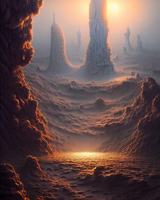 Image similar to a hyper - detailed 3 d render like a oil painting of the construction of a unified theory, surrealism!!!!! surreal concept art, lifelike, photorealistic, digital painting, aesthetic, smooth, sharp focus, artstation hd, by greg rutkowski, bruce pennington, valentina remenar and asher duran,