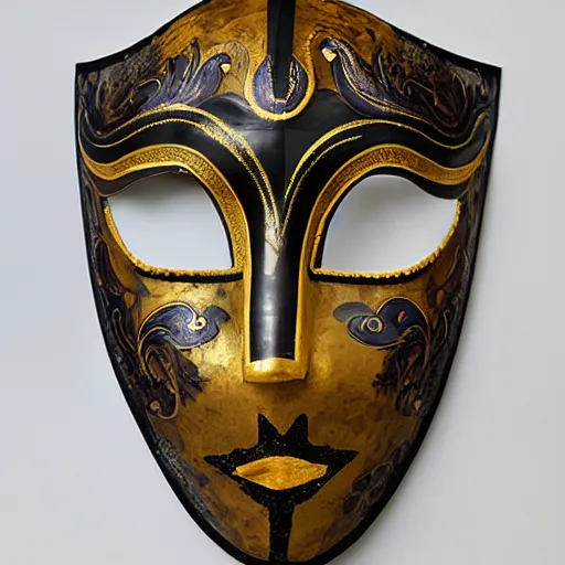 Prompt: venetian bauta mask