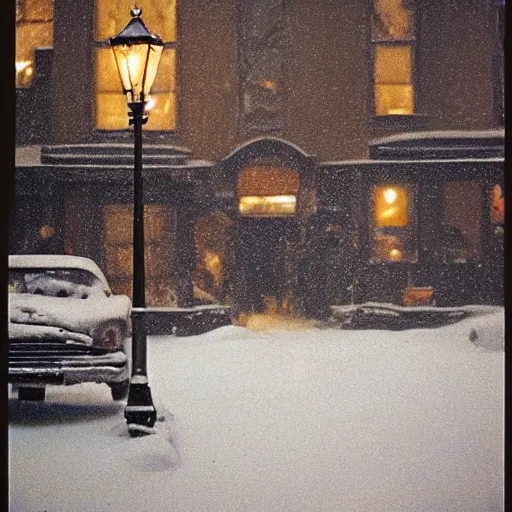 Image similar to the darkest winter, New York City, by saul leiter, hyper detailed