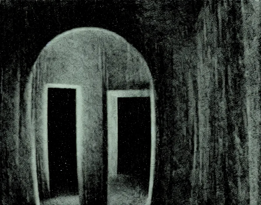 Prompt: a film shot of a portal into a horrifying universe, scifi, horror, cosmic horror, nightmare, found footage, film grain, creepy, uncanny, directed by david lynch