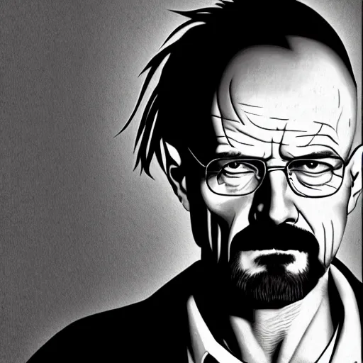 Prompt: walter white in death note, high quality, trending on artstation, 4 k