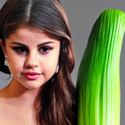 Prompt: selena gomez as celery