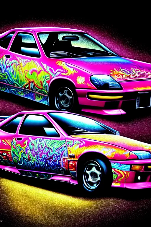 Prompt: realistic detailed image of a jdm car. depth perception, depth of field, action horror by lisa frank, bernard dumaine, ayami, realistic, detailed, highly detailed, hyper detailed, high definition, extremely detailed oil painting, beautiful composition, trending on artstation, award - winning photograph, masterpiece, intricate, portrait, 8 k highly professionally detailed, hdr, cgsociety