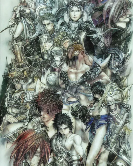 Image similar to conceptual art from from final fantasy by master artist yoshitaka amano, masterpiece w 1 0 2 4