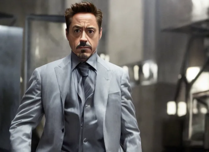 Image similar to film still of Robert Downey Jr as Cobb in Inception, 4k