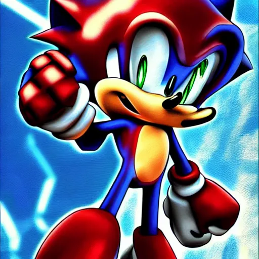 Prompt: Sonic the Hedgehog drawn by Yoji Shinkawa,