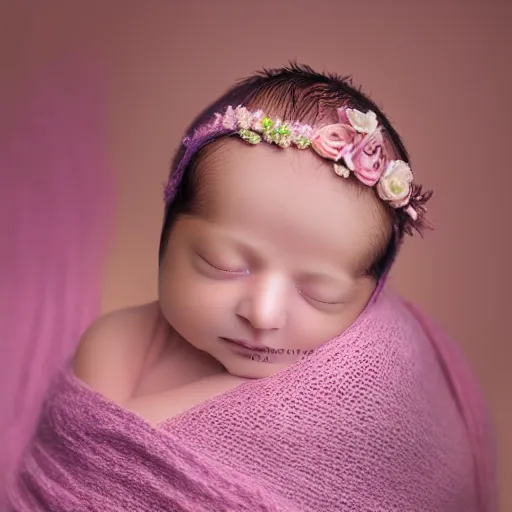 Image similar to beautiful photography of newborn hindi, pastel colors, hyper realistic, 8 0 mm, studio lighting