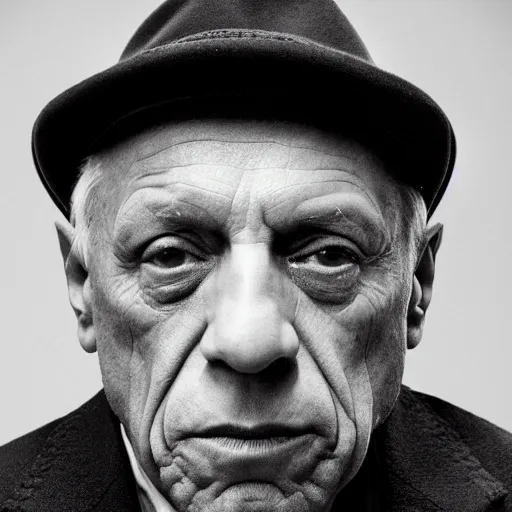Prompt: photographic portrait of picasso in a movie, played by actor javier bardem, cinematic