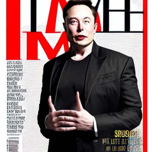 Image similar to elon musk on the cover of time magazine dressed as an 8 0 ’ s rockstar