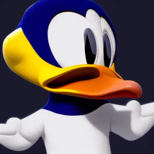 Prompt: donald duck hyper realistic 3 d fan art