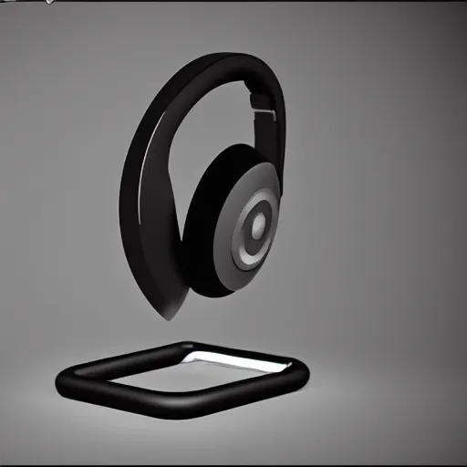 Image similar to wireless headphone stand, futuristic, techno, cyberpunk, product design, render