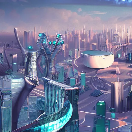 Image similar to Futuristic looking city by Gary Meyer, retro-futurism 4k, high details