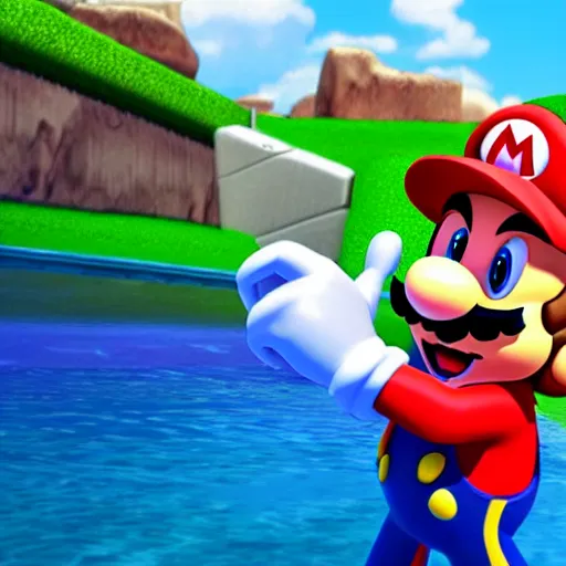 Prompt: mario in the sonic games ( high detailed, great graphics. photo - realistic, 4 k, uhd )