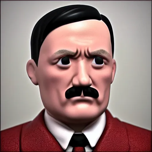 Image similar to 3 d render of funko pop figurine of adolf hitler. realistic. photo. photorealistic. detailed. high quality. high resolution. lossless quality. lossless. 8 k. hdr. 4 k. 8 k resolution. 1 6 k resolution