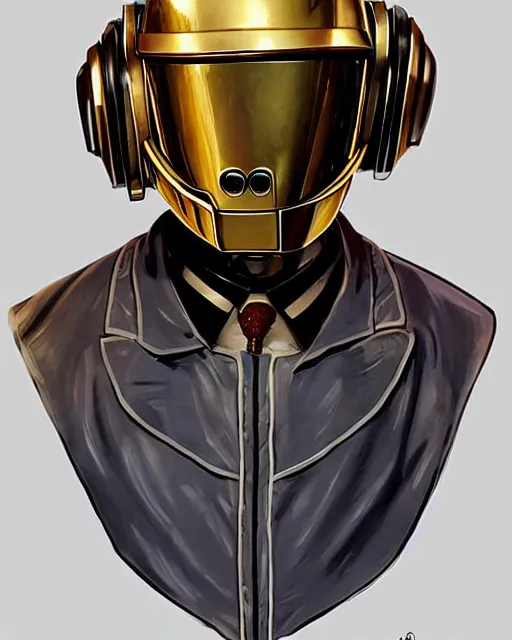 Image similar to portrait two Daft Punk steampunk cute-fine-face, pretty face, realistic shaded Perfect face, fine details. Anime. Bioshock steampunk realistic shaded lighting by katsuhiro otomo ghost-in-the-shell, magali villeneuve, artgerm, rutkowski Jeremy Lipkin and Giuseppe Dangelico Pino and Michael Garmash and Rob Rey