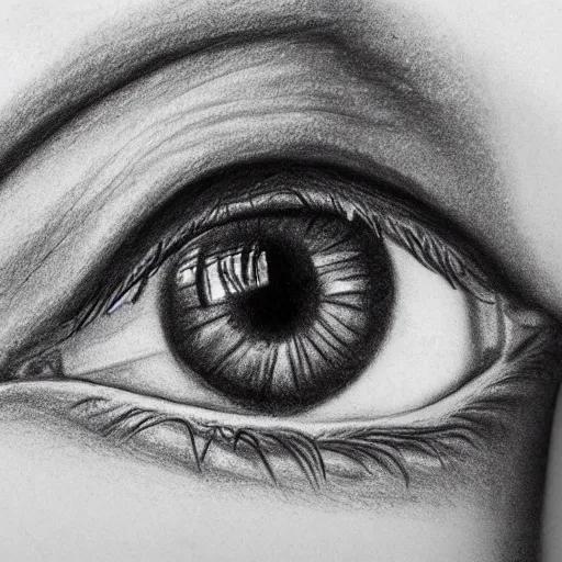 Image similar to extremely detailed pencil sketch of an eye