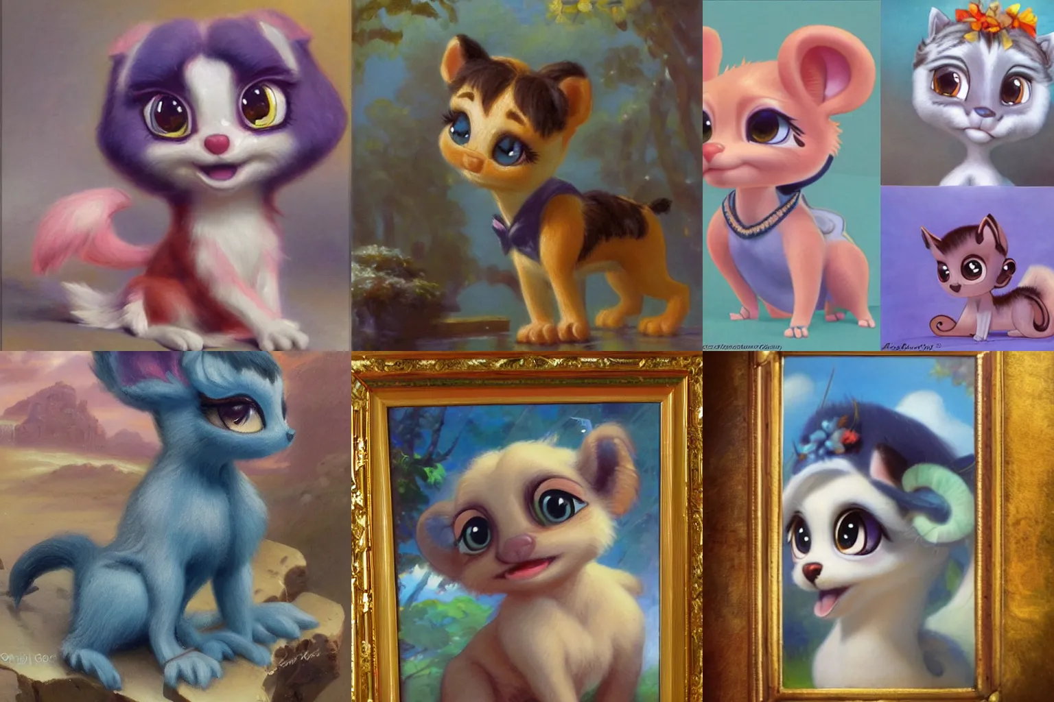 Image similar to 3 d littlest pet shop animal, mythology, master painter and art style of noel coypel, art of emile eisman - semenowsky, art of edouard bisson