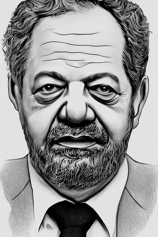 Image similar to a portrait of luiz inacio lula da sila, instrinsic, digital art