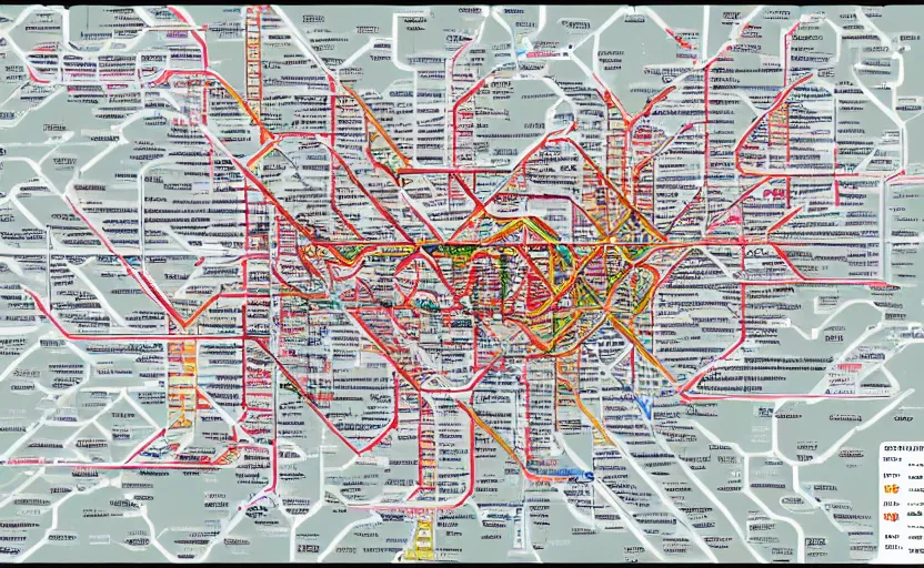 Image similar to fractal in the style of washington dc metro map, wmata map, dc metro