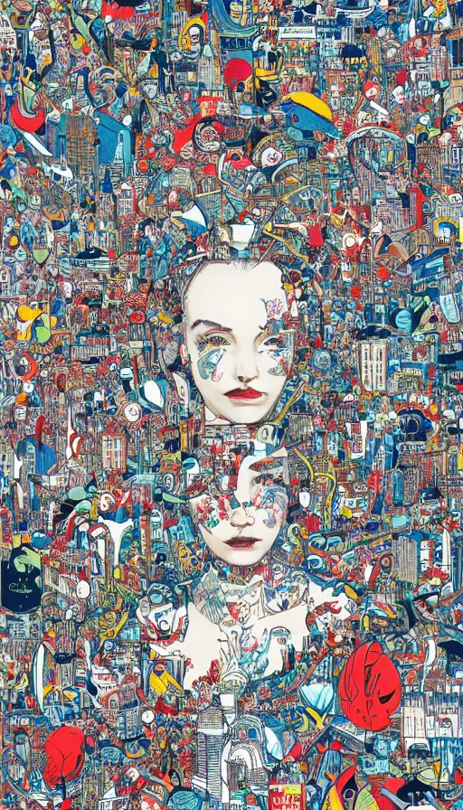 Image similar to london city portrait of a beautiful world, by james jean