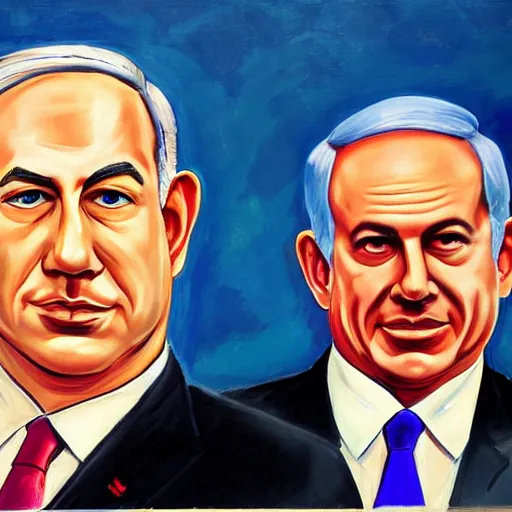 Prompt: a portrait of benjamin netanyahu by hillier dan