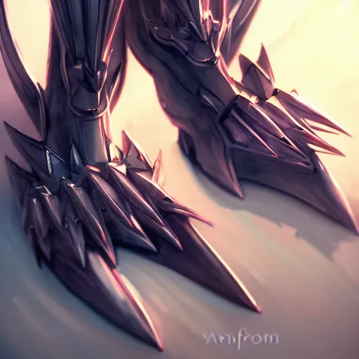 Prompt: very close up foot pov shot, detailed foot shot, feet art pov, hyperdetailed elegant beautiful stunning hot anthropomorphic mecha female dragon giantess showing detailed sharp dragon feet to camera, furry paw art, anthro paw art, sharp claws, sharp silver armor, elegant legs, warframe destiny fanart, giantess art, dragon paws, furaffinity, octane