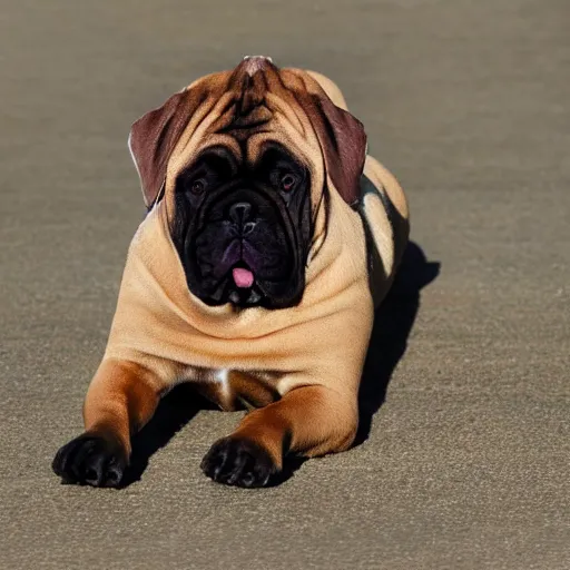 Image similar to sunset colored bullmastiff