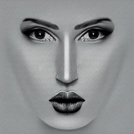 Image similar to one beautiful woman face, illustration on a grey flat background