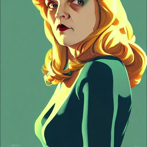 Image similar to comic art by joshua middleton, actress, sheryl lee as laura palmer in the tv show, twin peaks,