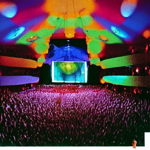 Image similar to a portrait of a concert in Hollywood by Pipilotti Rist