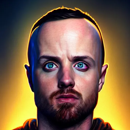 Image similar to Jesse Pinkman, perfect eyes, head and shoulders shot, butcher, portrait, fantasy, beautiful face, medieval, vivid colors, elegant, concept art, sharp focus, digital art, Hyper-realistic, 4K, Unreal Engine, Highly Detailed, HD, Dramatic Lighting by Brom, trending on Artstation