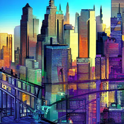 Prompt: new york in the future, digital art