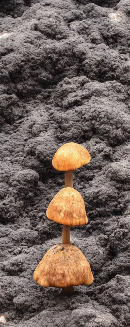 Prompt: real iphone photo of a mushroom growing in lava