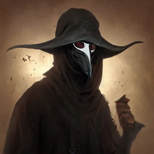 Prompt: portrait of a plague doctor from the 3680s, Greg Rutkowski