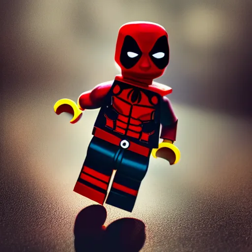 Prompt: deadpool as lego character, bokeh, photo, hyperrealistic, detailed textures and soft studio lighting, soft shadows, sharp focus, extreme detail, hyper realistic, award winning photo