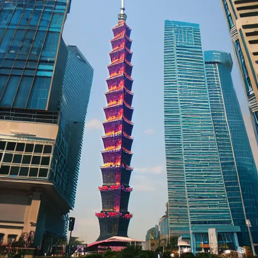 Image similar to A cosplay of Taipei 101