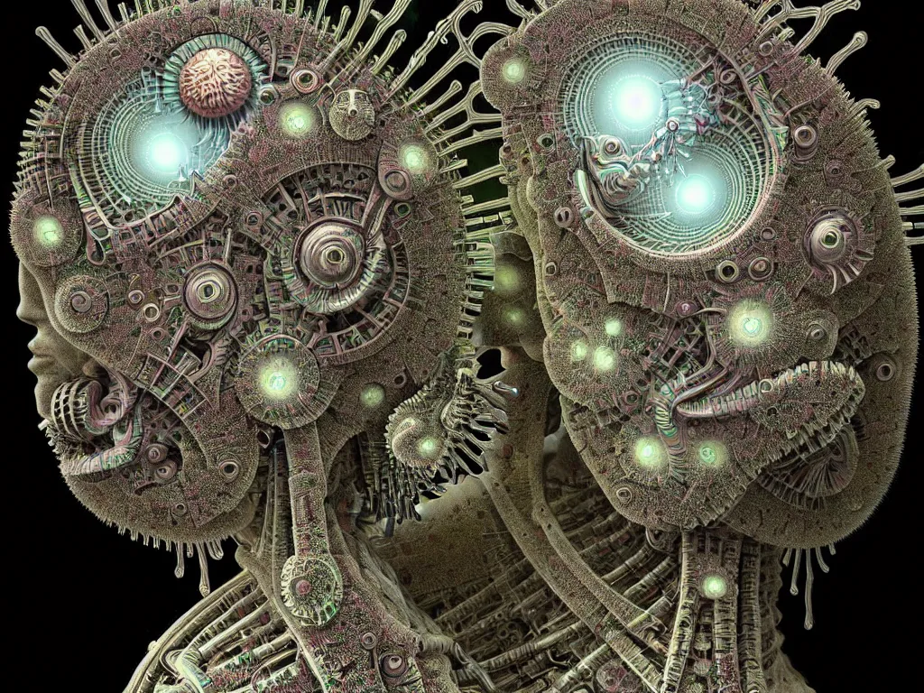 Image similar to highly detailed photo of robot dream fractal, trending on deviantart, neo surrealism, sharp focus, a lot of little details, octane, masterpiece, art by ernst haeckel