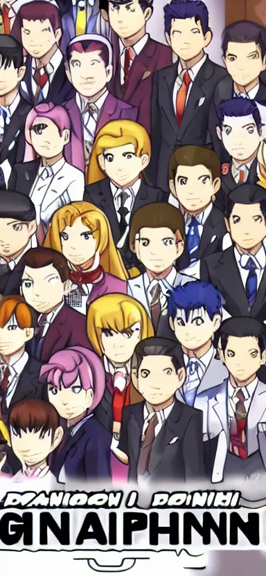 Image similar to Danganronpa sprite of Phoenix Wright