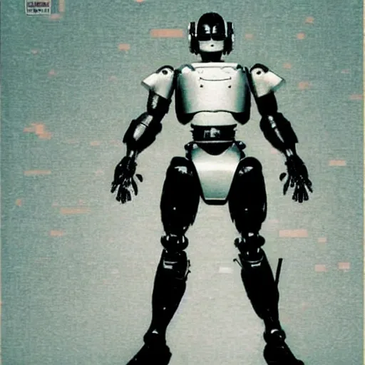 Prompt: japanese horror vhs cover art robocop ai