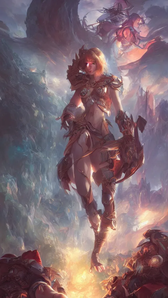 Image similar to dreamscape fanart in world Hero epic legend fantasy , by Stanley Artgerm Lau, WLOP, Rossdraws, James Jean, Andrei Riabovitchev, Marc Simonetti, Yoshitaka Amano, ArtStation, CGSociety,