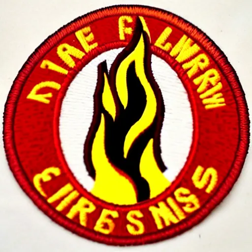 Prompt: a retro vintage minimalist clean fire flames warning patch